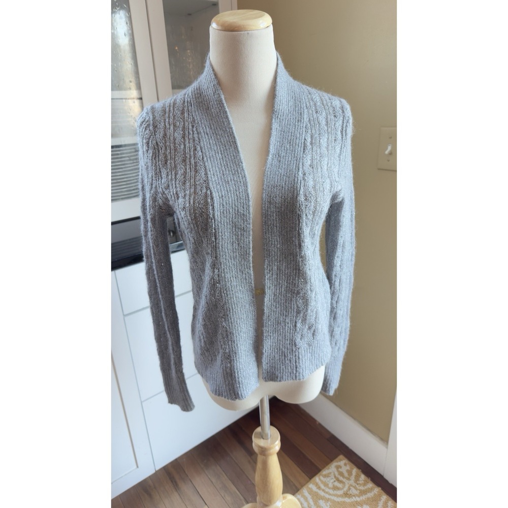 Banana Republic‎ Alpaca Wool Blend Long Cardigan Gray Open Front Small Sweater